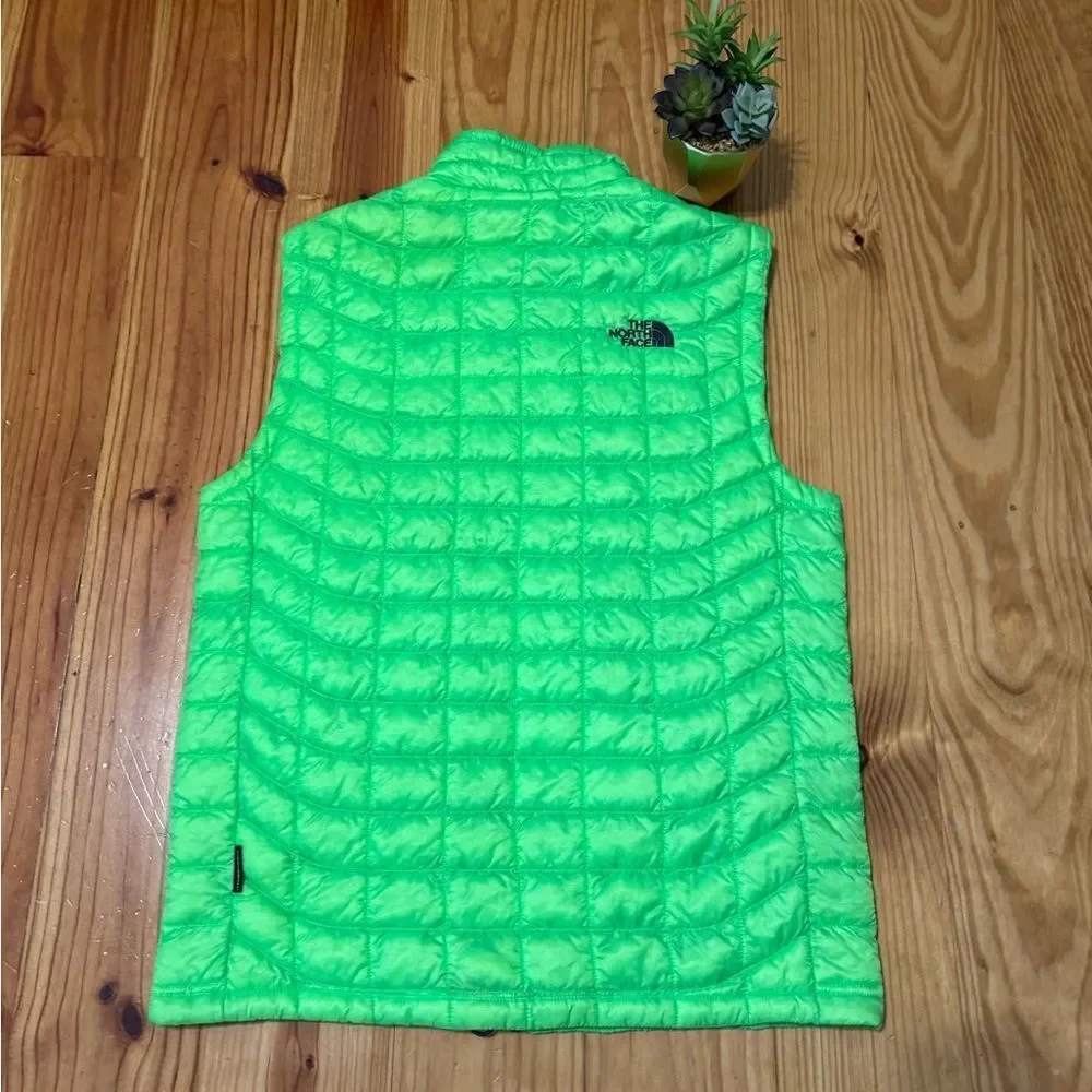 The North Face Men's Thermoball Full Zip Quilted Puffer Vest Size SM Neon Green